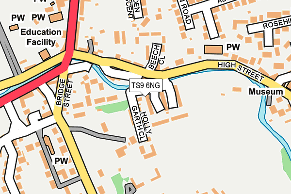 TS9 6NG map - OS OpenMap – Local (Ordnance Survey)