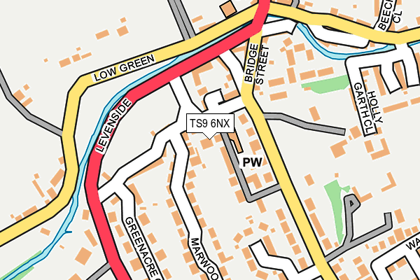 TS9 6NX map - OS OpenMap – Local (Ordnance Survey)