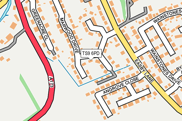 TS9 6PD map - OS OpenMap – Local (Ordnance Survey)