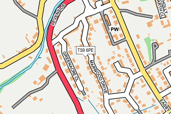 TS9 6PE map - OS OpenMap – Local (Ordnance Survey)
