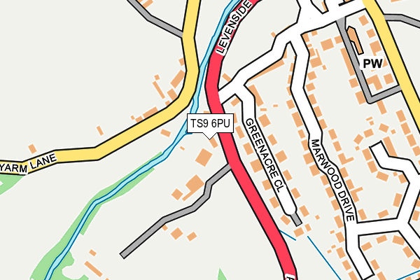 TS9 6PU map - OS OpenMap – Local (Ordnance Survey)