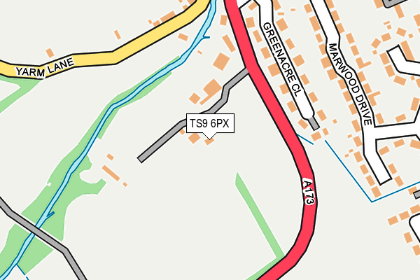 TS9 6PX map - OS OpenMap – Local (Ordnance Survey)