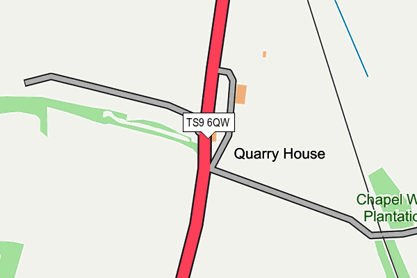 TS9 6QW map - OS OpenMap – Local (Ordnance Survey)