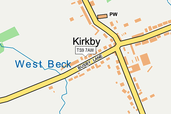 TS9 7AW map - OS OpenMap – Local (Ordnance Survey)