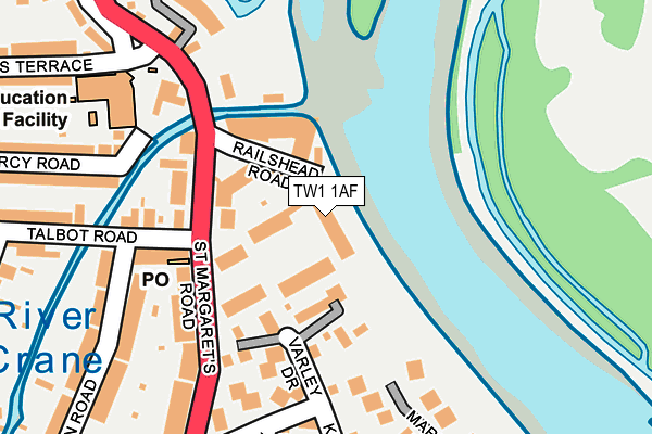 TW1 1AF map - OS OpenMap – Local (Ordnance Survey)