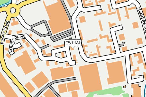 TW1 1AJ map - OS OpenMap – Local (Ordnance Survey)