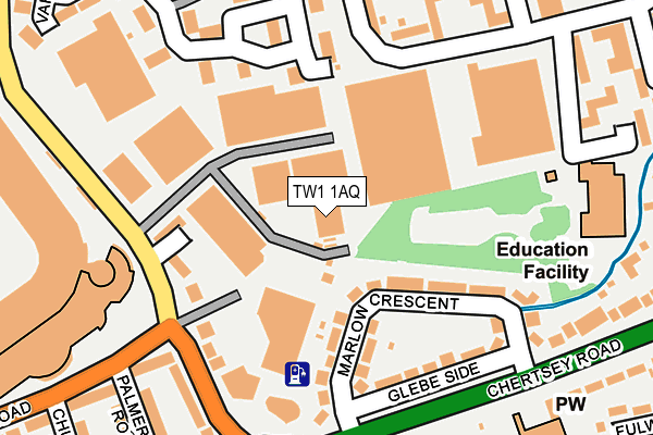 TW1 1AQ map - OS OpenMap – Local (Ordnance Survey)