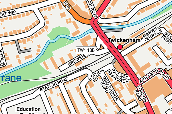 TW1 1BB map - OS OpenMap – Local (Ordnance Survey)
