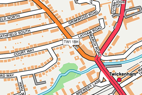 TW1 1BH map - OS OpenMap – Local (Ordnance Survey)