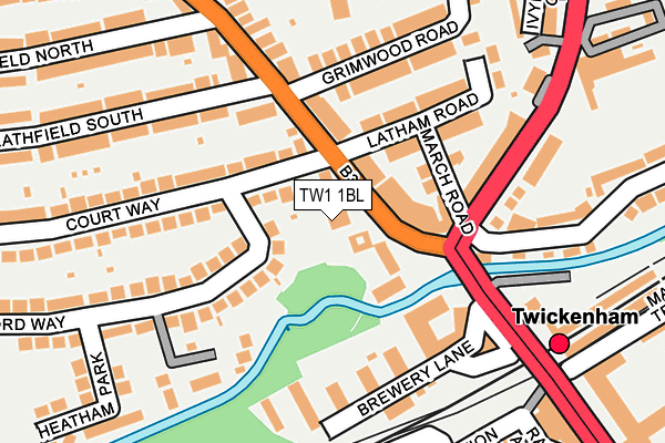 TW1 1BL map - OS OpenMap – Local (Ordnance Survey)