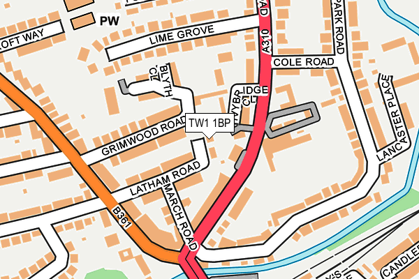 TW1 1BP map - OS OpenMap – Local (Ordnance Survey)