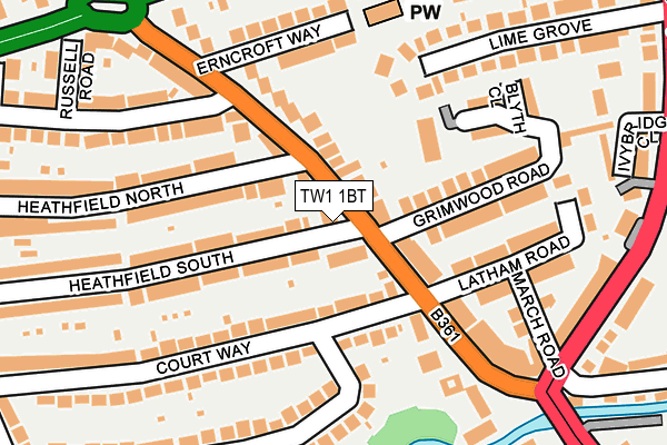 TW1 1BT map - OS OpenMap – Local (Ordnance Survey)