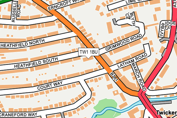 TW1 1BU map - OS OpenMap – Local (Ordnance Survey)