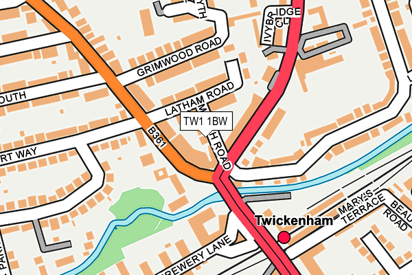 TW1 1BW map - OS OpenMap – Local (Ordnance Survey)