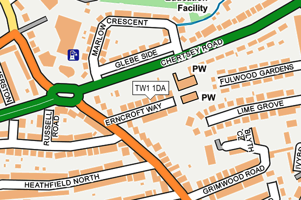 TW1 1DA map - OS OpenMap – Local (Ordnance Survey)