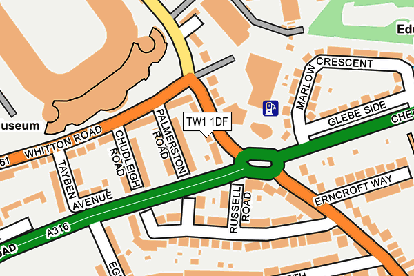 TW1 1DF map - OS OpenMap – Local (Ordnance Survey)