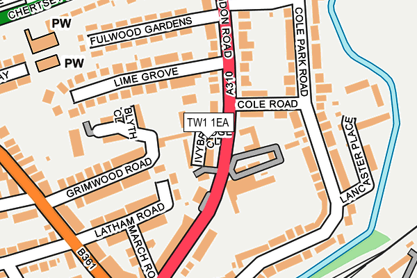 TW1 1EA map - OS OpenMap – Local (Ordnance Survey)