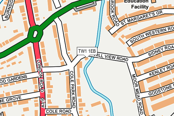 TW1 1EB map - OS OpenMap – Local (Ordnance Survey)