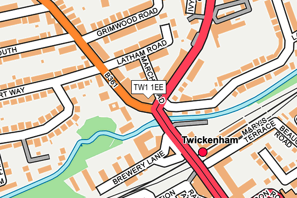 TW1 1EE map - OS OpenMap – Local (Ordnance Survey)