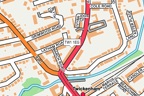 TW1 1EG map - OS OpenMap – Local (Ordnance Survey)