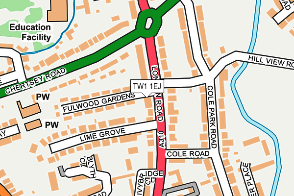 TW1 1EJ map - OS OpenMap – Local (Ordnance Survey)
