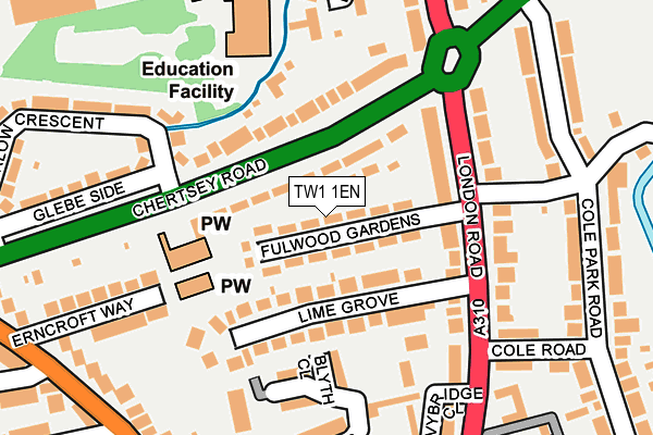 TW1 1EN map - OS OpenMap – Local (Ordnance Survey)