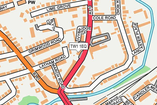 TW1 1EQ map - OS OpenMap – Local (Ordnance Survey)