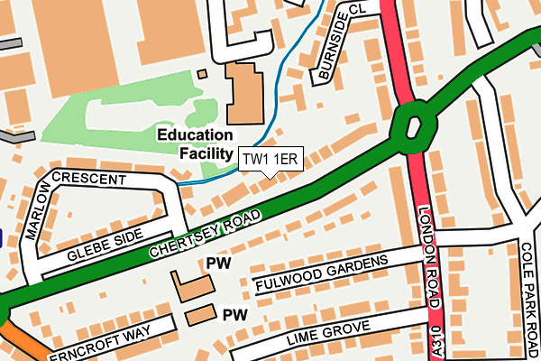 TW1 1ER map - OS OpenMap – Local (Ordnance Survey)