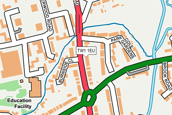 TW1 1EU map - OS OpenMap – Local (Ordnance Survey)