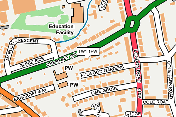 TW1 1EW map - OS OpenMap – Local (Ordnance Survey)