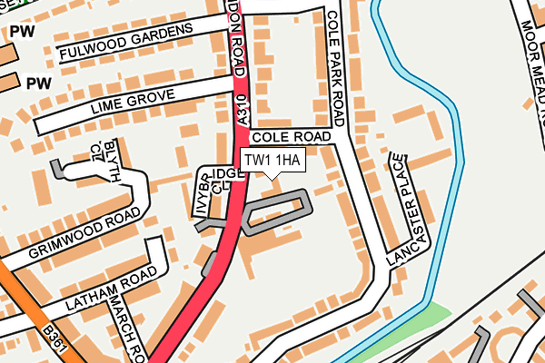 TW1 1HA map - OS OpenMap – Local (Ordnance Survey)