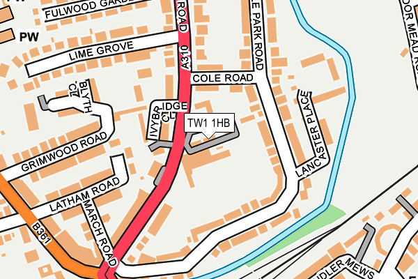 TW1 1HB map - OS OpenMap – Local (Ordnance Survey)