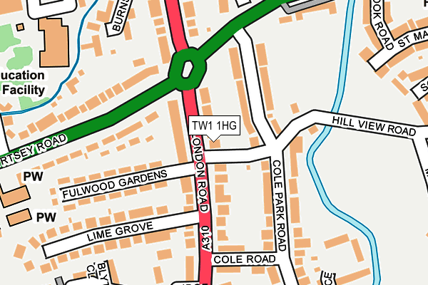 TW1 1HG map - OS OpenMap – Local (Ordnance Survey)