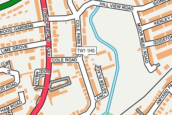 TW1 1HS map - OS OpenMap – Local (Ordnance Survey)