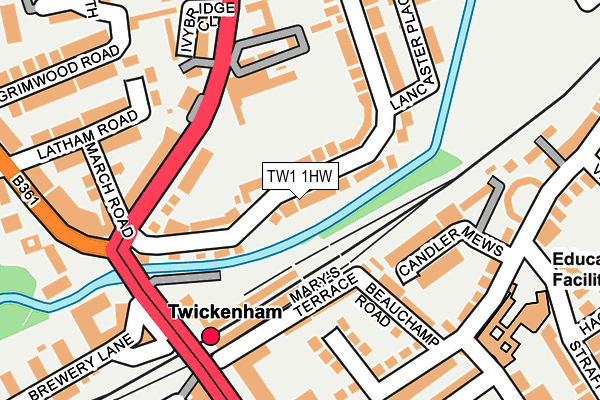 TW1 1HW map - OS OpenMap – Local (Ordnance Survey)