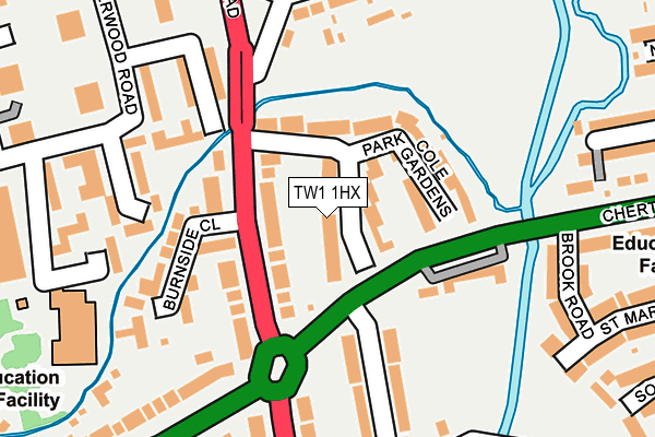 TW1 1HX map - OS OpenMap – Local (Ordnance Survey)