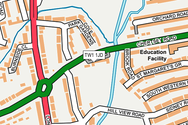 TW1 1JD map - OS OpenMap – Local (Ordnance Survey)