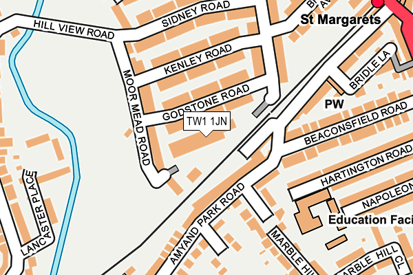 TW1 1JN map - OS OpenMap – Local (Ordnance Survey)