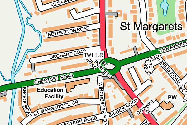 TW1 1LR map - OS OpenMap – Local (Ordnance Survey)