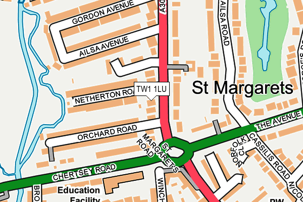 TW1 1LU map - OS OpenMap – Local (Ordnance Survey)