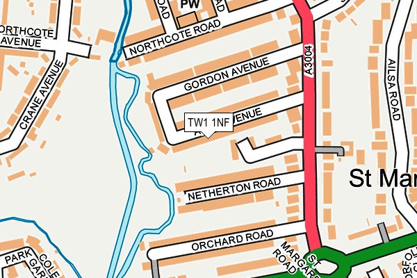 TW1 1NF map - OS OpenMap – Local (Ordnance Survey)