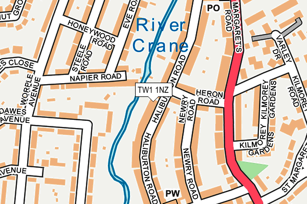 TW1 1NZ map - OS OpenMap – Local (Ordnance Survey)
