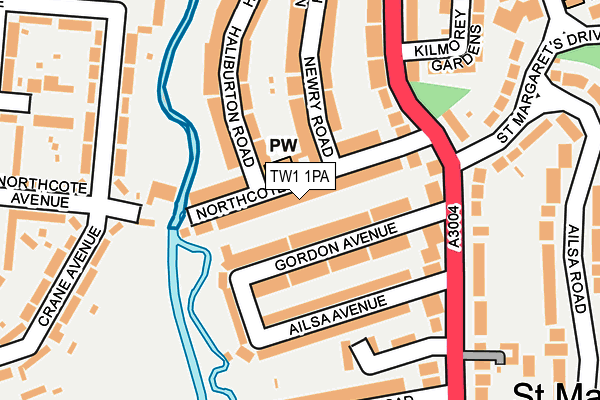 TW1 1PA map - OS OpenMap – Local (Ordnance Survey)