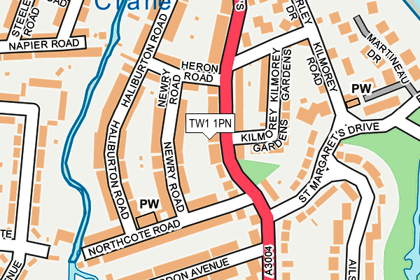 TW1 1PN map - OS OpenMap – Local (Ordnance Survey)