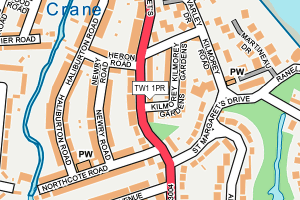 TW1 1PR map - OS OpenMap – Local (Ordnance Survey)