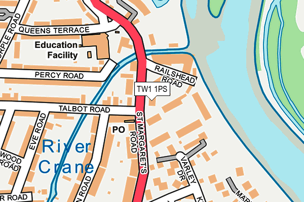 TW1 1PS map - OS OpenMap – Local (Ordnance Survey)