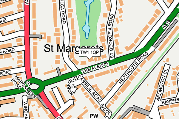 TW1 1QP map - OS OpenMap – Local (Ordnance Survey)