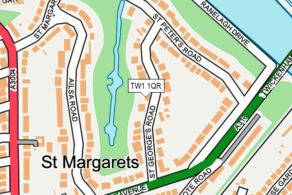 TW1 1QR map - OS OpenMap – Local (Ordnance Survey)