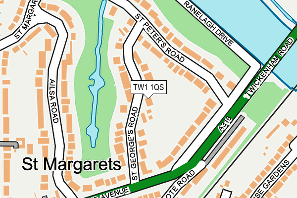 TW1 1QS map - OS OpenMap – Local (Ordnance Survey)