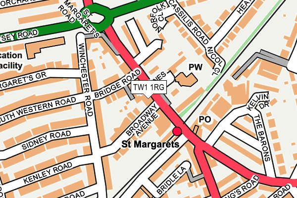 TW1 1RG map - OS OpenMap – Local (Ordnance Survey)